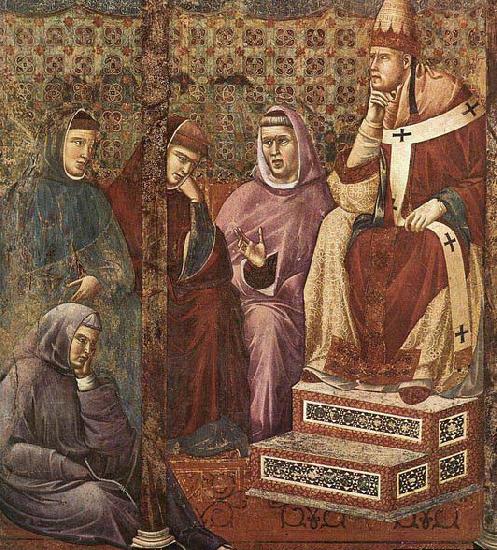 GIOTTO di Bondone St Francis Preaching before Honorius III oil painting image